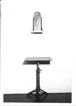 SA0632b - Unidentified square candle stand whose height could be adjusted., Winterthur Shaker Photograph and Post Card Collection 1851 to 1921c